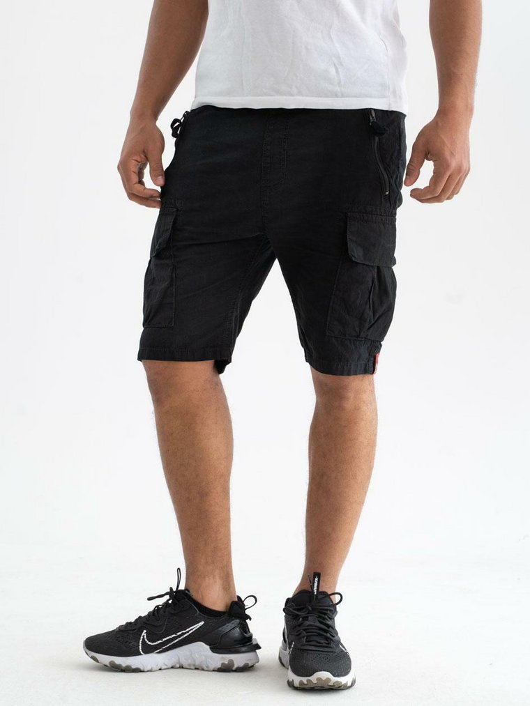 Krótkie Spodenki Bojówki Alpha Industries Ripstop Jogger Short Czarne