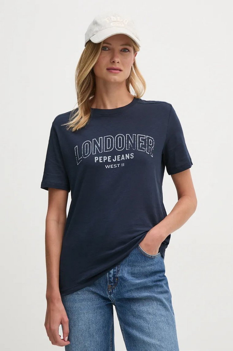 Pepe Jeans t-shirt bawełniany GABBY damski kolor granatowy PL505968