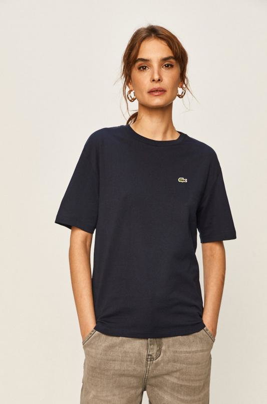 Lacoste t-shirt bawełniany kolor granatowy TF5441-001