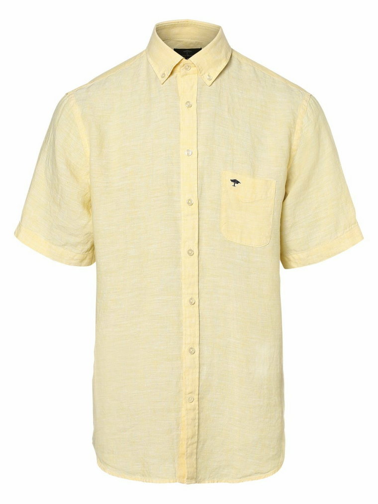 Fynch-Hatton - Męska koszula lniana, żółty