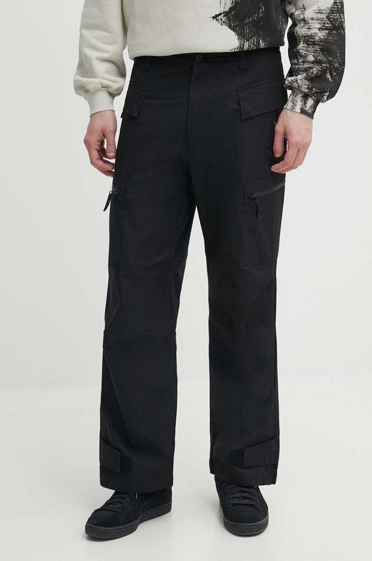 A-COLD-WALL* spodnie bawełniane Static Zip Pant kolor czarny w fasonie cargo ACWMB278C