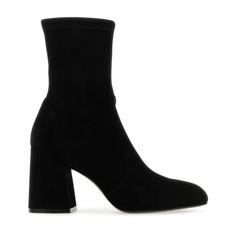 Czarne zamszowe botki Flareblock 85 Stuart Weitzman