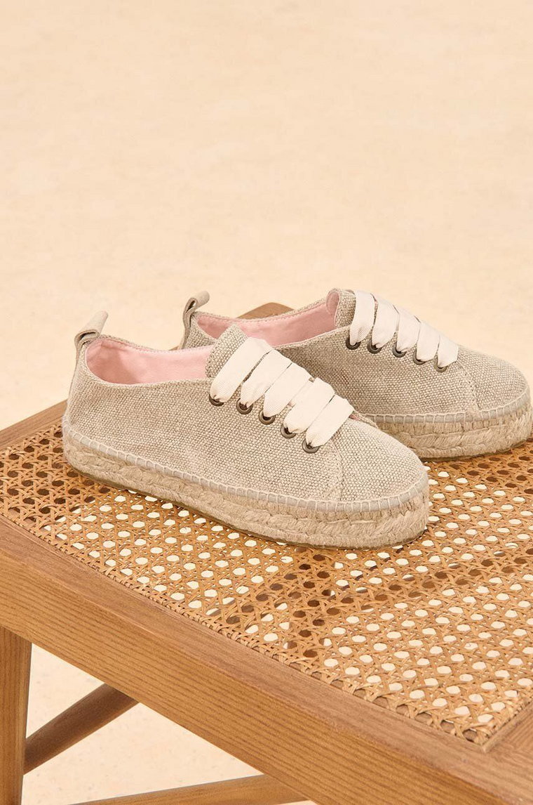 Manebi tenisówki La Havana Lace-Up Espadrilles damskie kolor beżowy O 7.1 E0