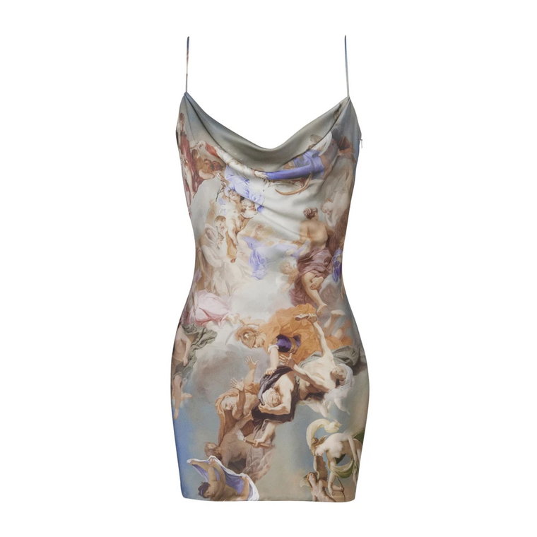 Sky printed satin babydoll dress Balmain