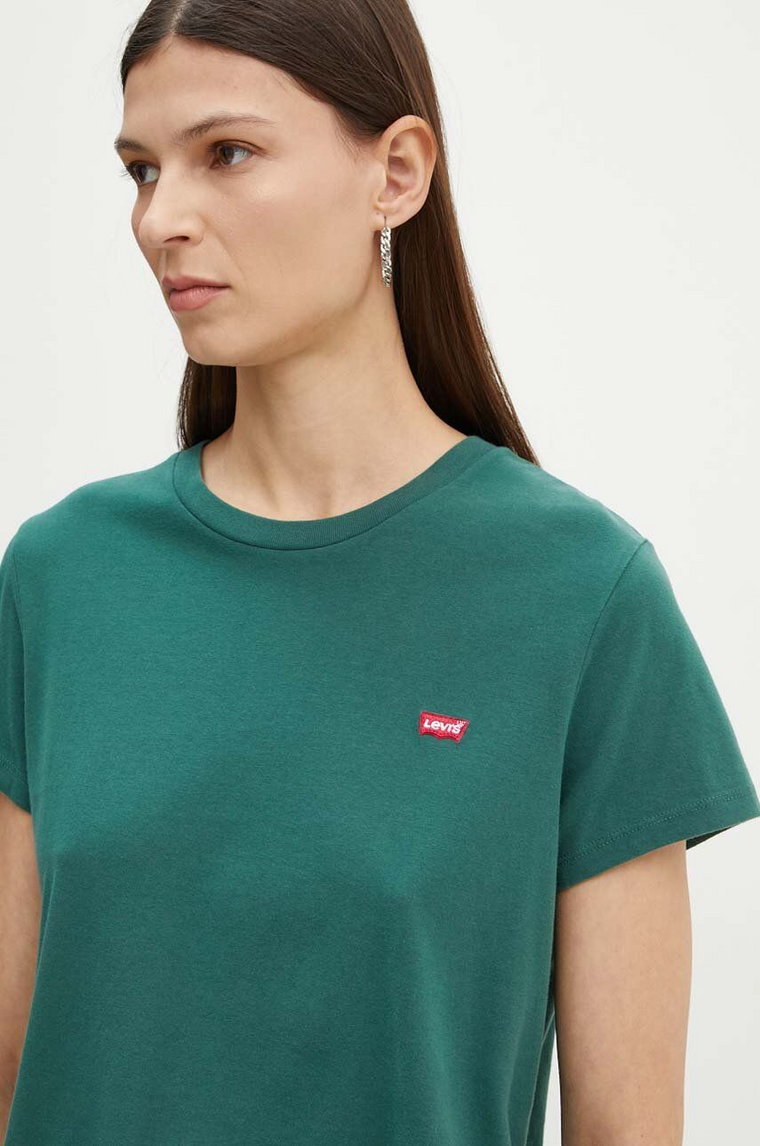 Levi's t-shirt bawełniany damski kolor zielony