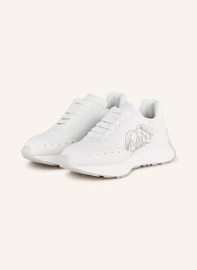 Alexander Mcqueen Sneakersy Z Błyszczącą Przędzą weiss