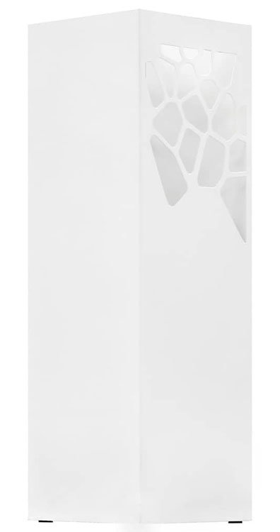Biały prostokątny parasolnik z wzorem - Taso 2S