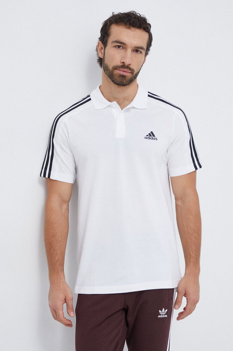 adidas polo bawełniane kolor biały z aplikacją IC9312