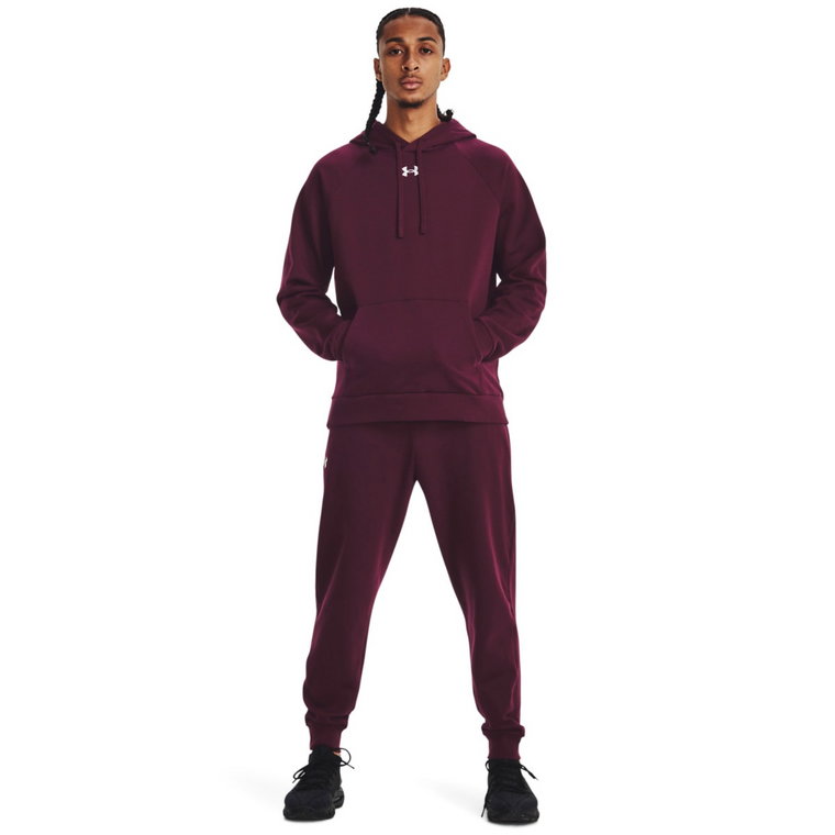 Męskie spodnie dresowe Under Armour UA Rival Fleece Joggers - bordowe