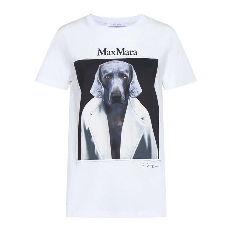 Ikoniczny T-shirt z nadrukiem Max Mara