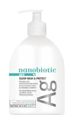 Nanobiotic Wash&Protect  Mydło w Żelu Do Rąk i Ciała Ze Srebrem Axonnite 500 ml