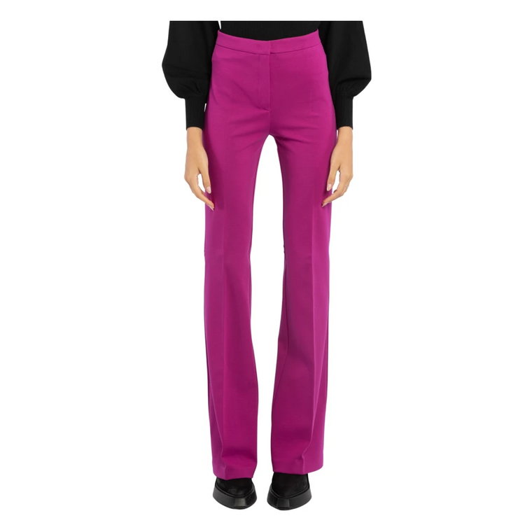 Spodnie Flare-fit z Wysokim Stanem w Kolorze Fioletowym Pinko