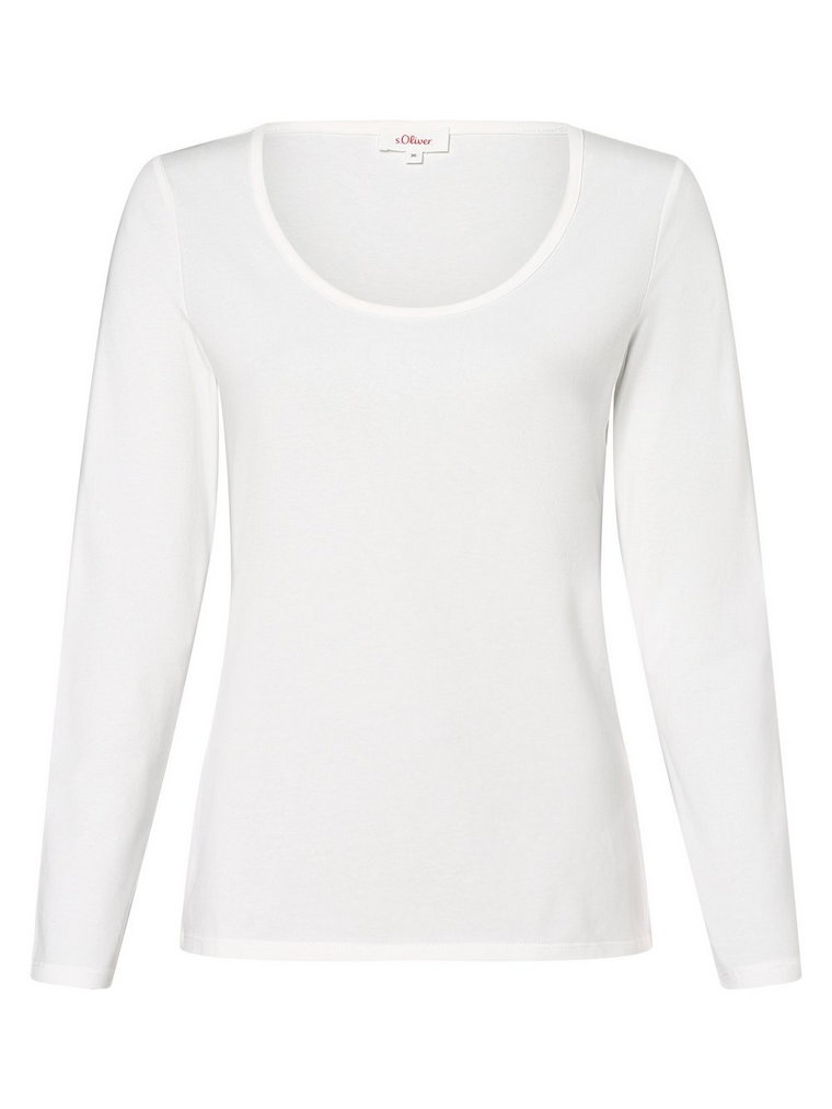 s.Oliver - Damska koszulka z długim rękawem, biały