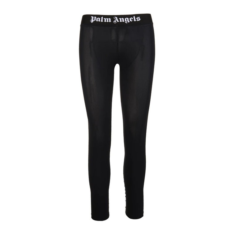 Czarne Legginsy dla modnych kobiet Palm Angels