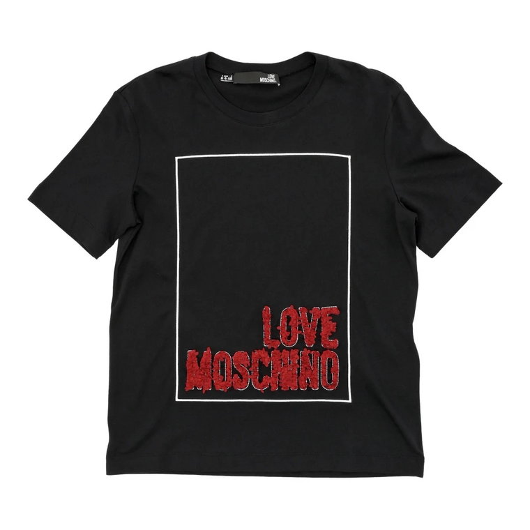 Czarna bawełniana koszulka Love Moschino