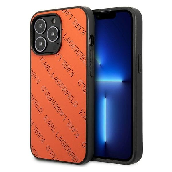 Karl Lagerfeld KLHCP13LPTLO iPhone 13 Pro / 13 6,1" hardcase pomarańczowy/orange Perforated Allover