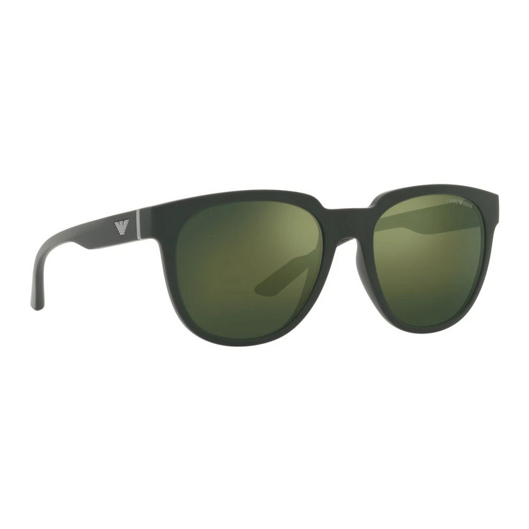Matte Green Sunglasses with Dark Green Mirrored Lenses Emporio Armani