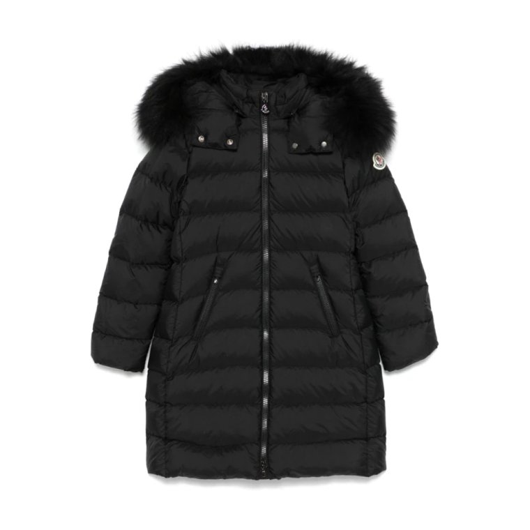 Czarna Parka Zimowa Kurtka Dziewczynki Moncler