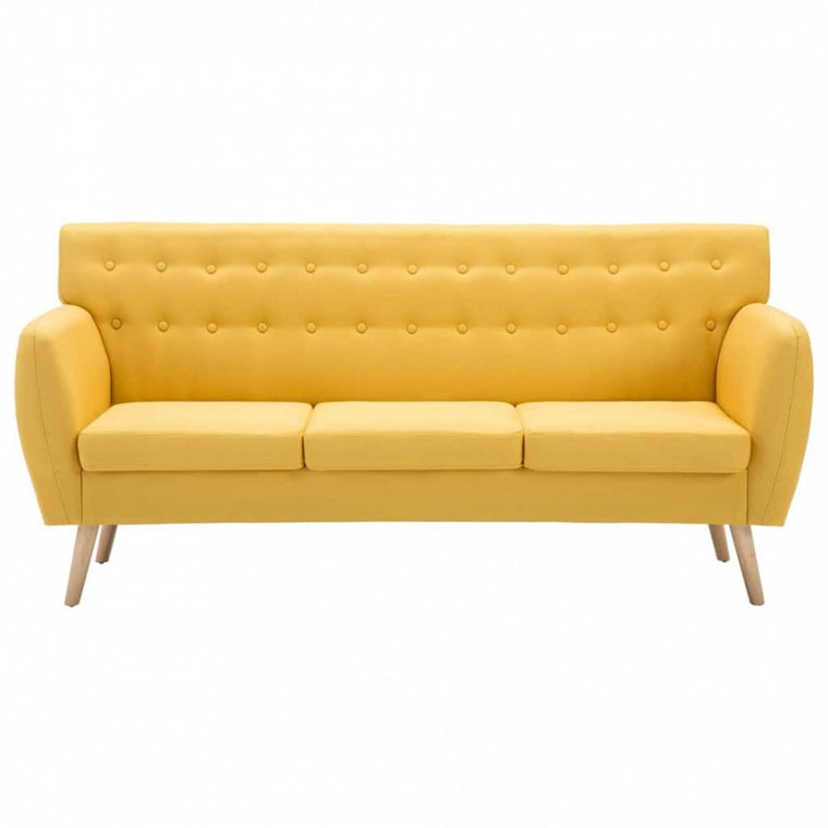 3-osobowa sofa tapicerowana tkaniną, 172x70x82 cm, żółta kod: V-247127