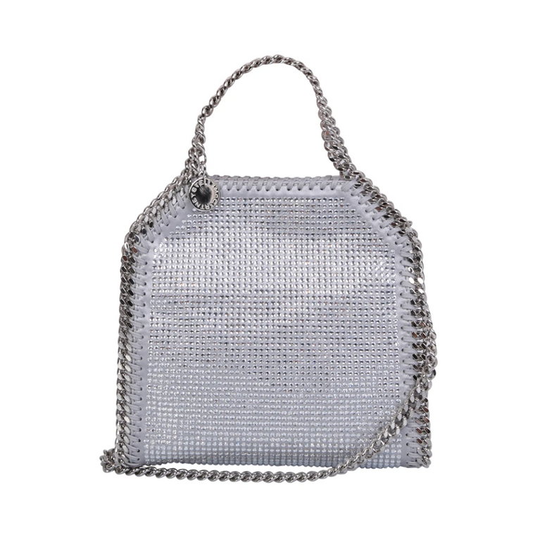 Srebrna torebka Tiny Falabella z kryształkami Stella McCartney