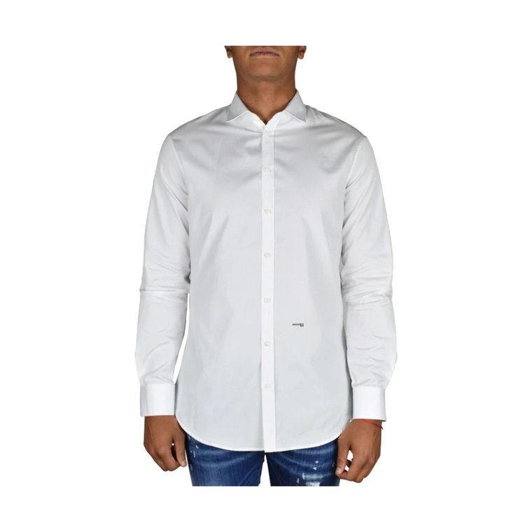 Stylowa biała koszula męska z bawełny Dsquared2