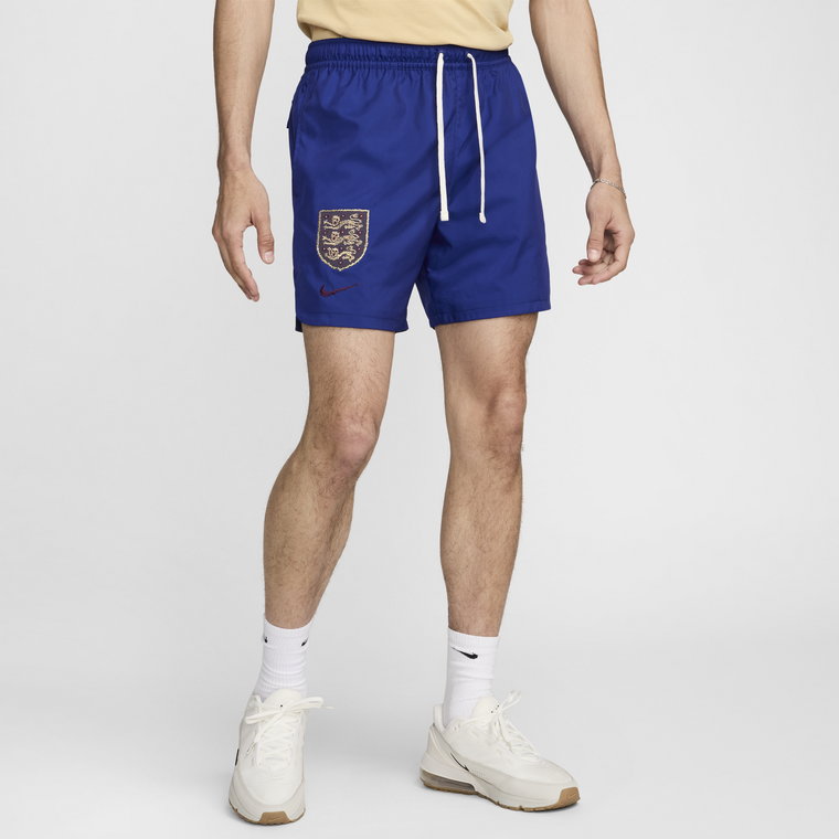 Męskie piłkarskie spodenki z podszewką z tkaniny Nike Anglia Sport Essential Flow - Niebieski
