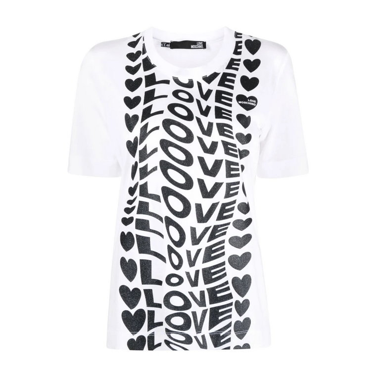 Biała koszulka z logo Love Moschino