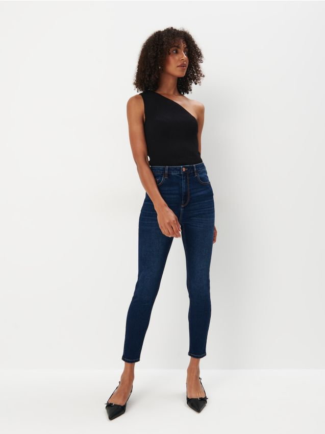 Mohito - Jeansy skinny PETITE - granatowy