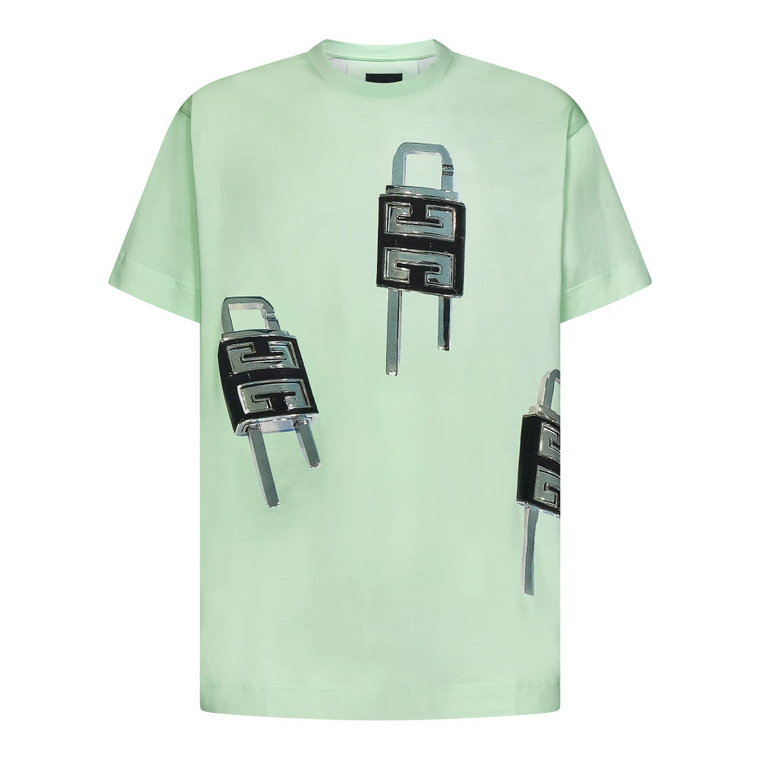 Zielony T-shirt z nadrukiem 4G dla mężczyzn Givenchy