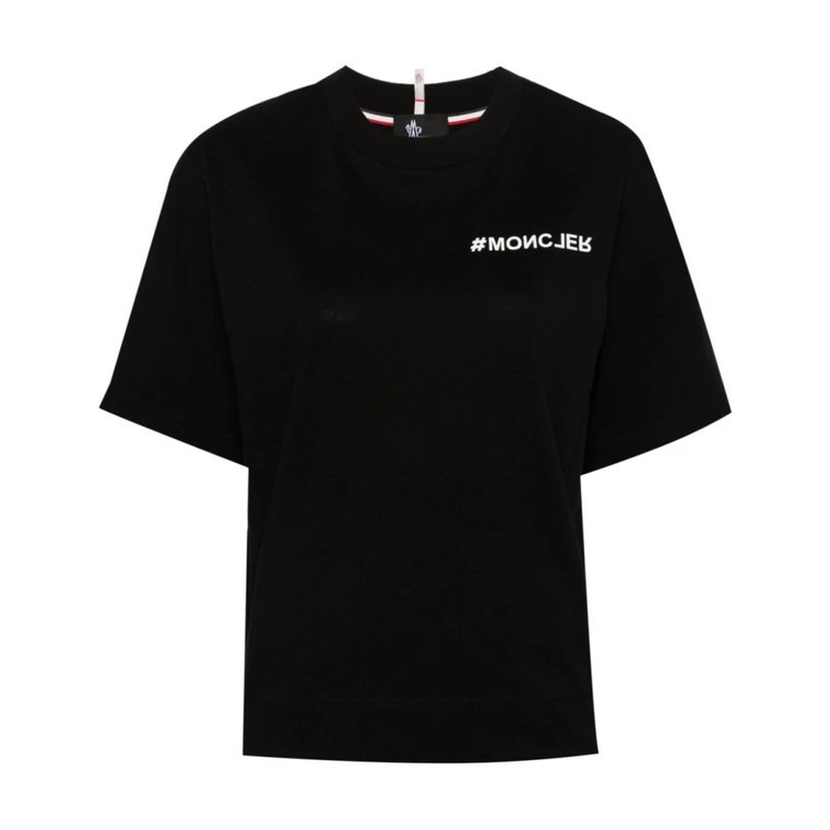 Czarna Koszulka z Logo Lekki Jersey Moncler