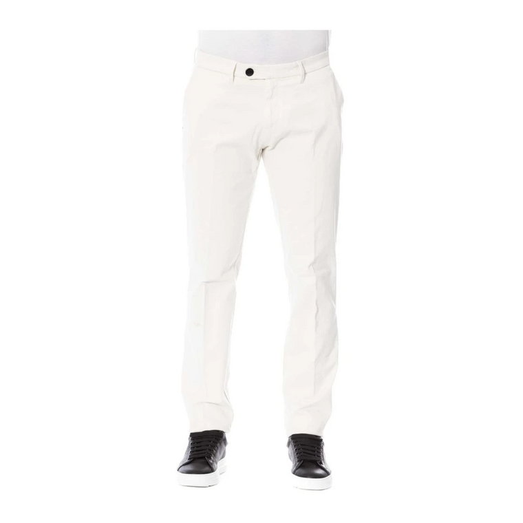Biała Bawełniana Jeansowa Spodnie Trussardi