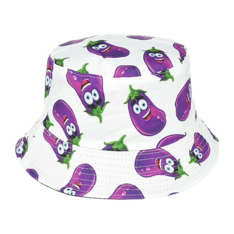 Kapelusz dwustronny bucket hat czapka czarny bakłażan kap-m-32