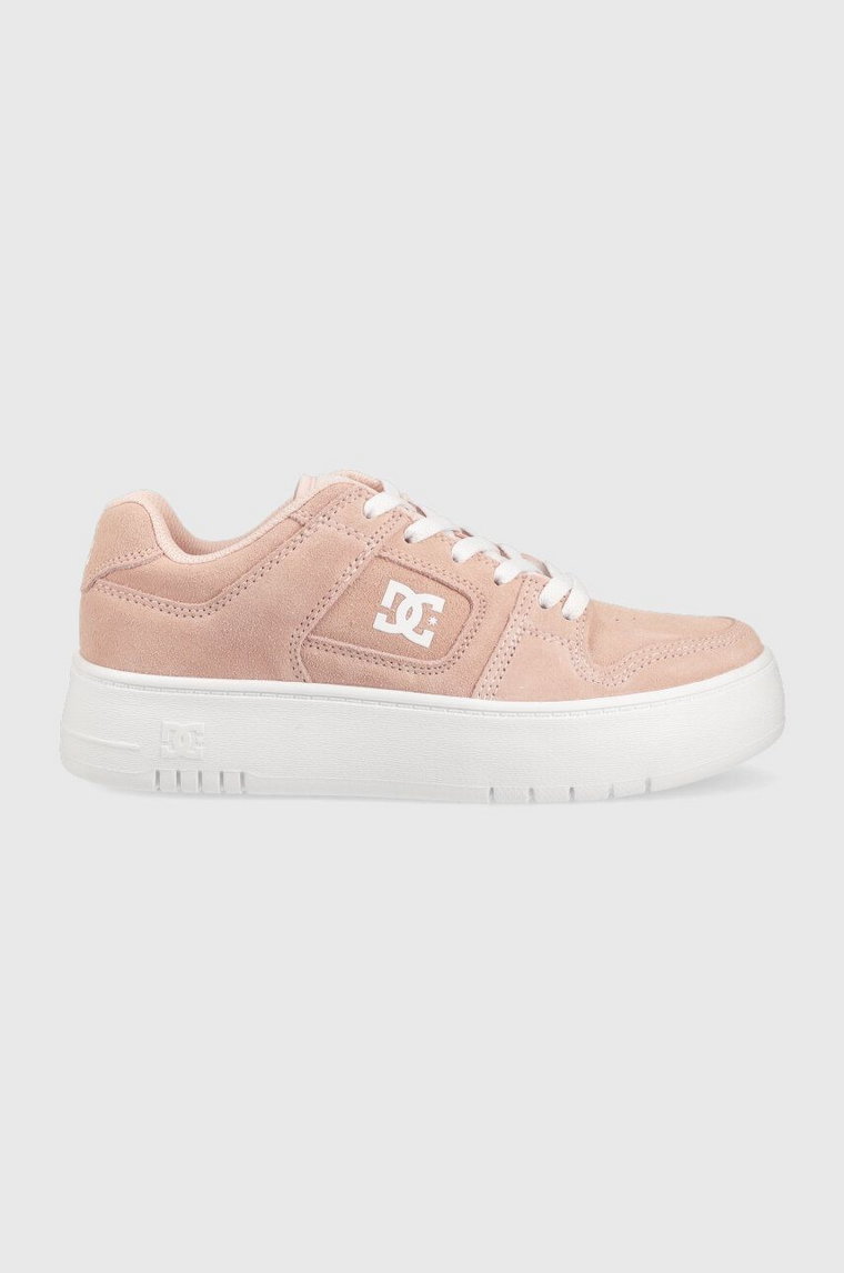 DC sneakersy skórzane kolor różowy