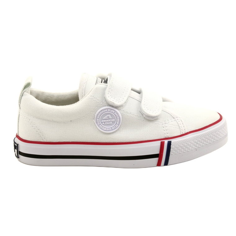 Trampki buty dziecięce na rzepy American Club LH63/21 White białe