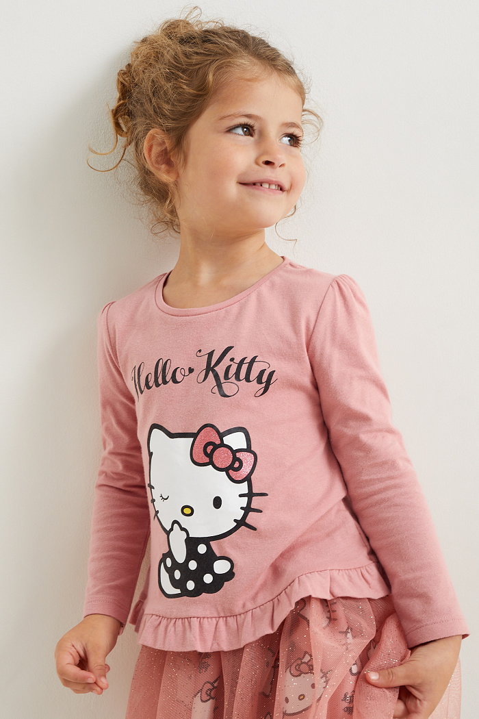 C&A Hello Kitty-koszulka z długim rękawem, Jasnoróżowy, Rozmiar: 128