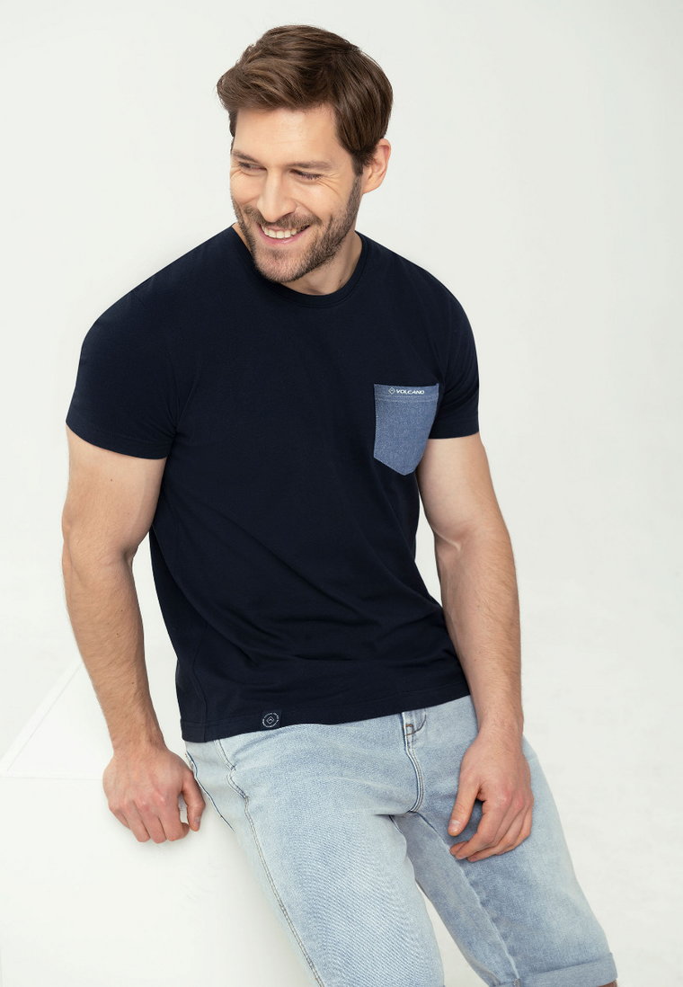 Męska koszulka z krótkim rękawem i kieszonką T-SIMPLE