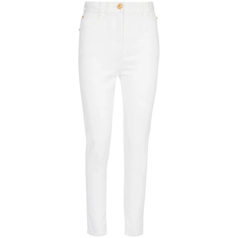 Spodnie Slim-Fit Białe Ss23 Balmain