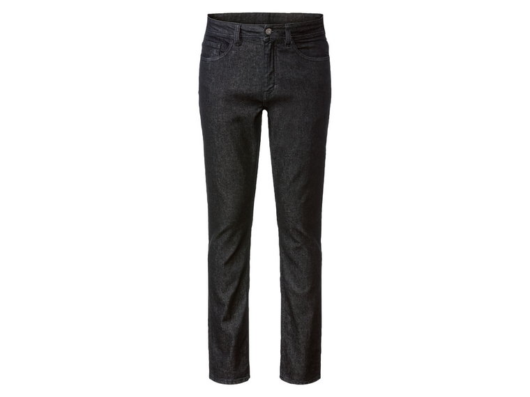 LIVERGY Jeansy męskie z bawełną, Slim Fit (52 (36/32), Czarny)