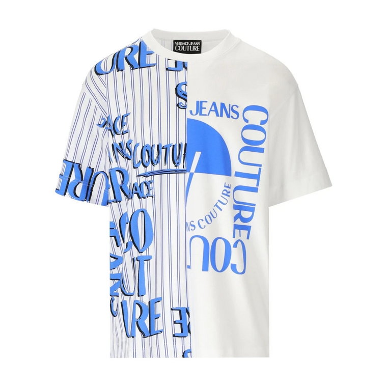 Versace Jeans Couture Doodle Logo Stripes White T-Shirt Versace Jeans Couture