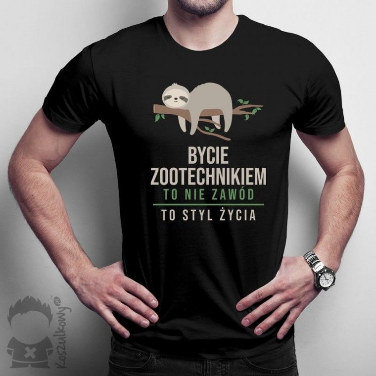 Bycie zootechnikiem to styl życia - męska koszulka z nadrukiem