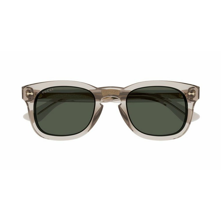Okulary przeciwsłoneczne, Kwadratowe Brązowe Oprawki z Zielonymi Soczewkami Gucci