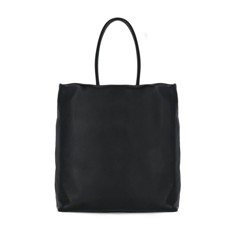 Czarna skórzana torba na zakupy dla kobiet Fabiana Filippi