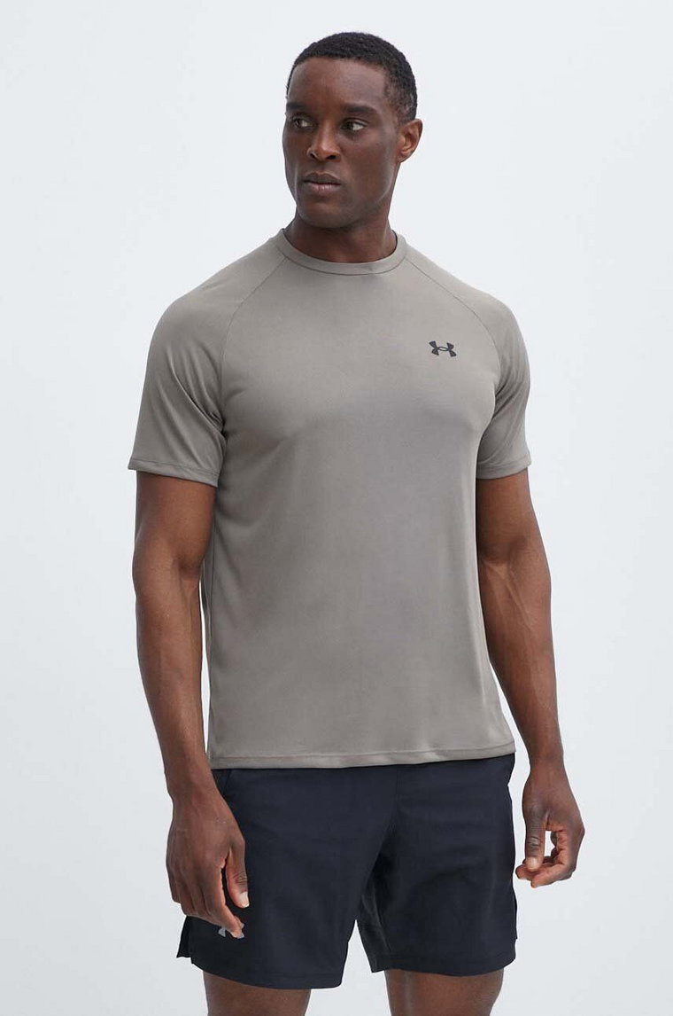 Under Armour t-shirt treningowy kolor zielony gładki 1326413