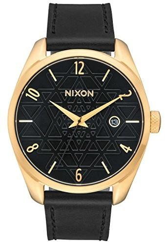 Nixon BULLET LEATHER GOLDBLACKSTAMPED kobiety zegarek analogowy