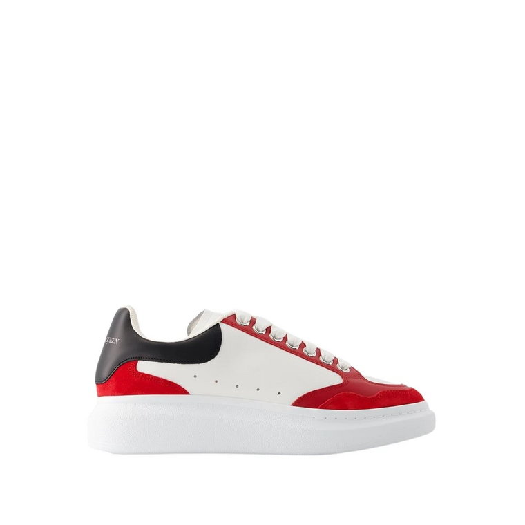 Białe/Czerwone Skórzane Oversized Sneakers Alexander McQueen