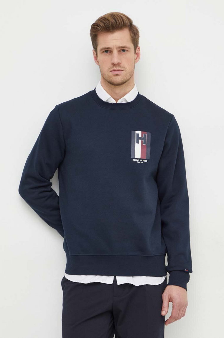 Tommy Hilfiger bluza męska kolor granatowy z nadrukiem MW0MW33666