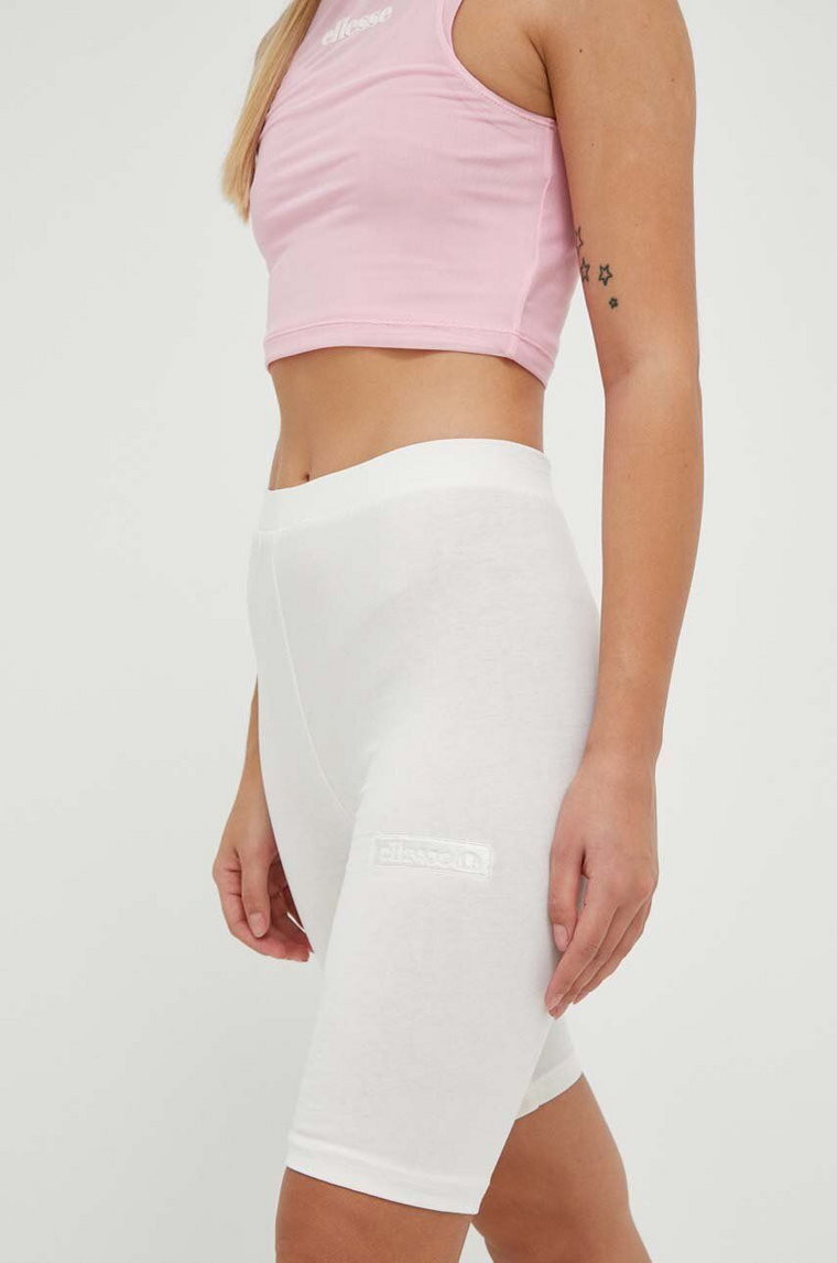 Ellesse szorty damskie kolor beżowy gładkie medium waist