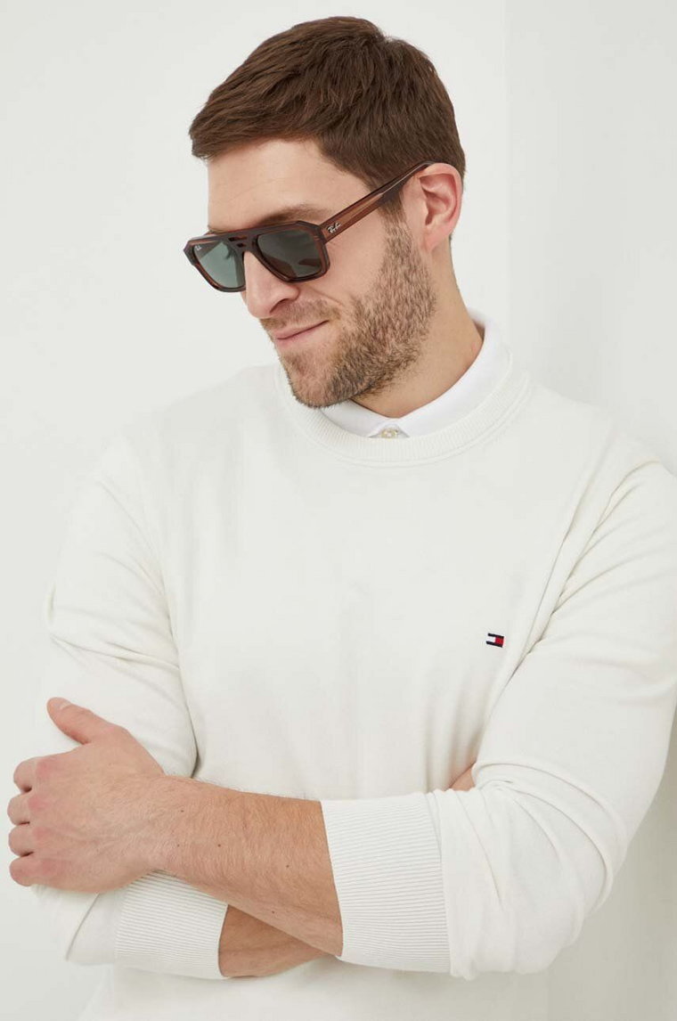Tommy Hilfiger sweter męski kolor biały lekki MW0MW21316