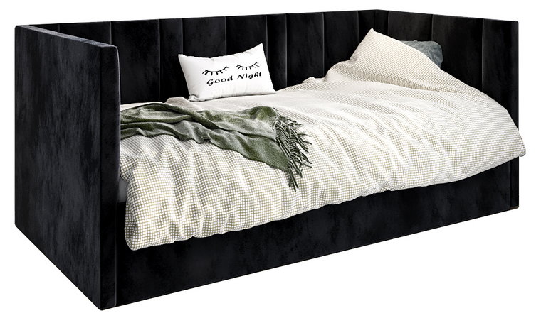 Czarne łóżko młodzieżowe z oparciem Casini 5X - 3 rozmiary