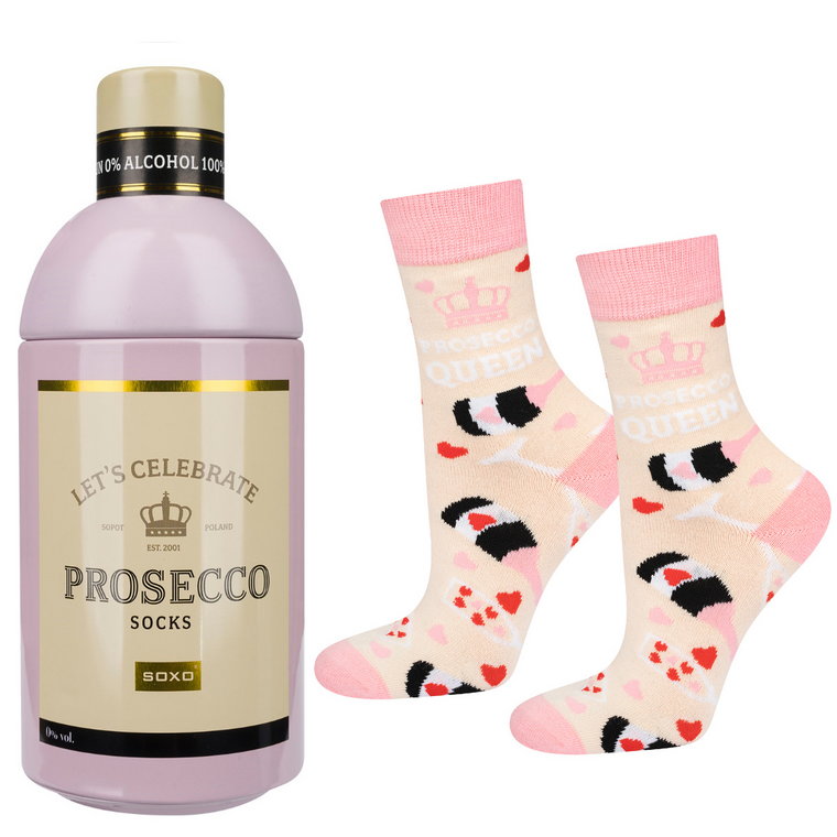 Skarpetki damskie SOXO Prosecco w butelce